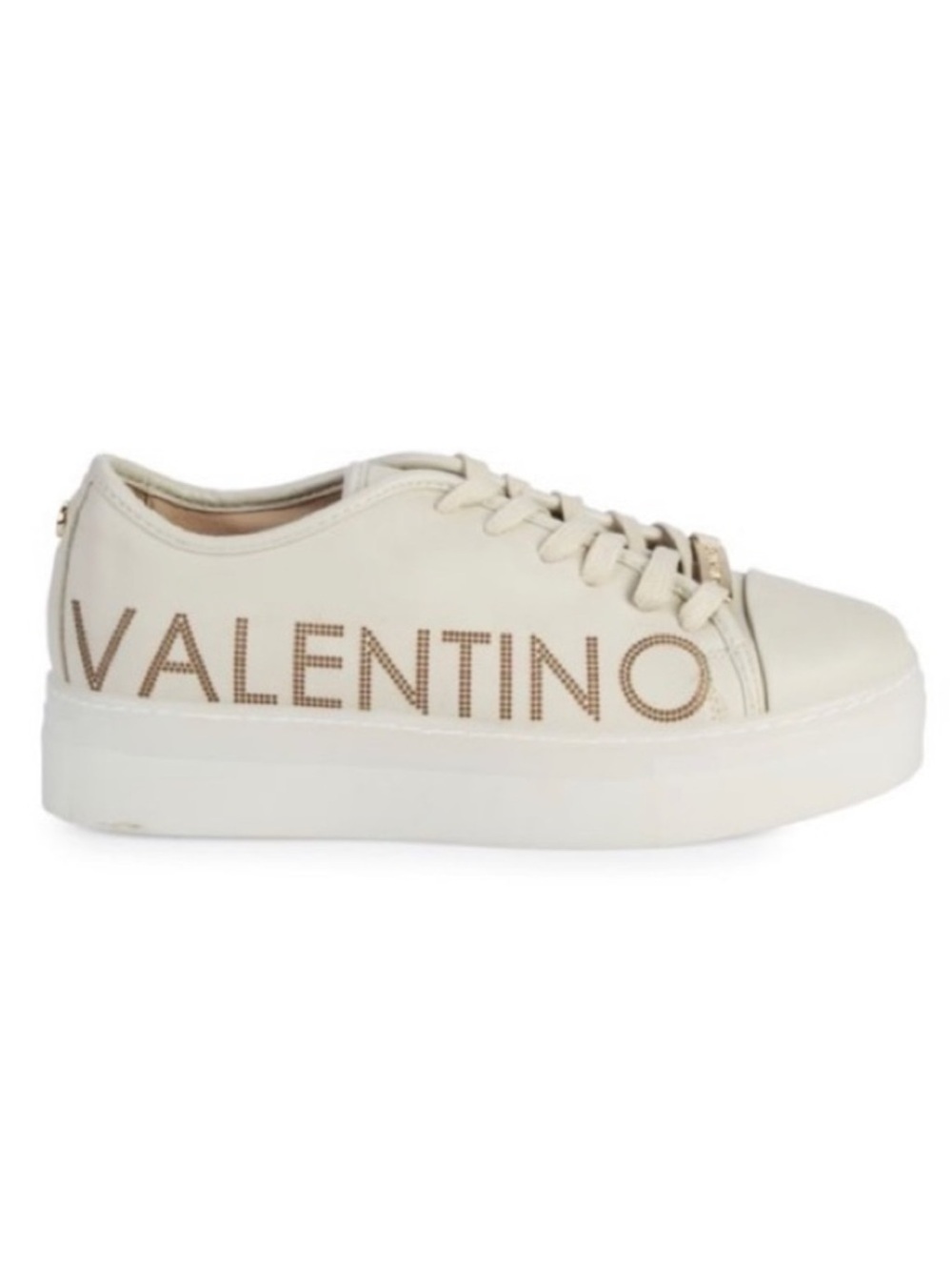Valentino Off-White Platform Leather Sneaker